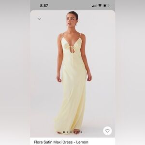 COPY - peppermayo flora satin maxi dress in lemon size 2